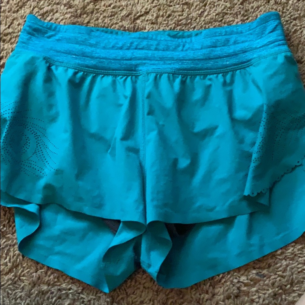 blue/green lululemon shorts